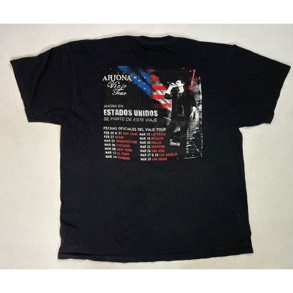 Arjona Viaje Tour Graphic T-shirt Men XL Black Short Sleeve Music - Picture 3 of 6